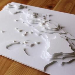 Hawaiian Islands -Floated - 8 X 10 Layered Papercut Art - thumbnail 3