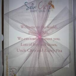 Personalized Baptism Cross Baby Quilt, Embroidered Blanket, Heirloom Keepsake - thumbnail 3