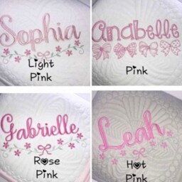 Personalized Baptism Cross Baby Quilt, Embroidered Blanket, Heirloom Keepsake - thumbnail 4