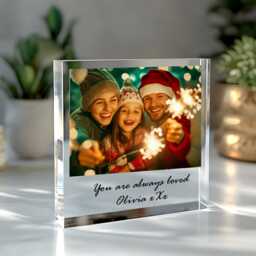 Personalised Photo Gifts Acrylic Block Plaque Christmas For Man Women Him Family Frame