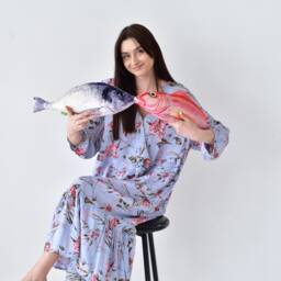 Velvet Red Snapper Fish Pillow - Realistic 50 cm Cushion Coastal Ocean Home Decor Unique Fisherman Gift For Sea Lovers - thumbnail 2
