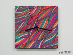 Colorful Waves Abstract Seamless Pattern Wall Clock - thumbnail 1