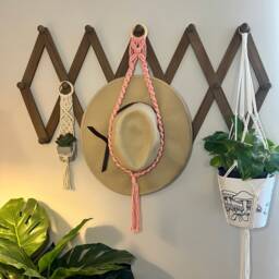 Macrame Hat Hanger - Holder Boho Decor Simple Wall Gift Idea Mother's Day - thumbnail 2