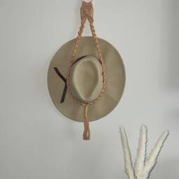 Macrame Hat Hanger - Holder Boho Decor Simple Wall Gift Idea Mother's Day - thumbnail 3