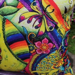 Rainbow Dragon Cushion Cover Home Decor Scatter Pagan Wicca Gothic - thumbnail 3