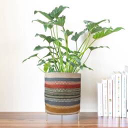 Hand-Crocheted Jute Flower Pot, Scandi Boho Basket Planter - thumbnail 3