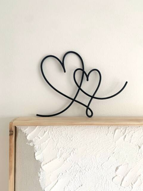 Wire Duo Hearts - Words Home Decor Valentines Gifts Wall Shelf - image 1