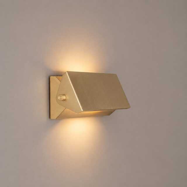 Handmade Solid Brass Charlotte Wall Sconce, Modern Minimalist Geometric Lamp, Adjustable Industrial Light Fixture - image 1
