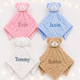 Personalised Baby Comforter With Embroidered Name. Security Blanket, New Baby Gift, Shower Gift For Parents. New Mum - thumbnail 2