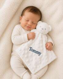 Personalised Baby Comforter With Embroidered Name. Security Blanket, New Baby Gift, Shower Gift For Parents. New Mum