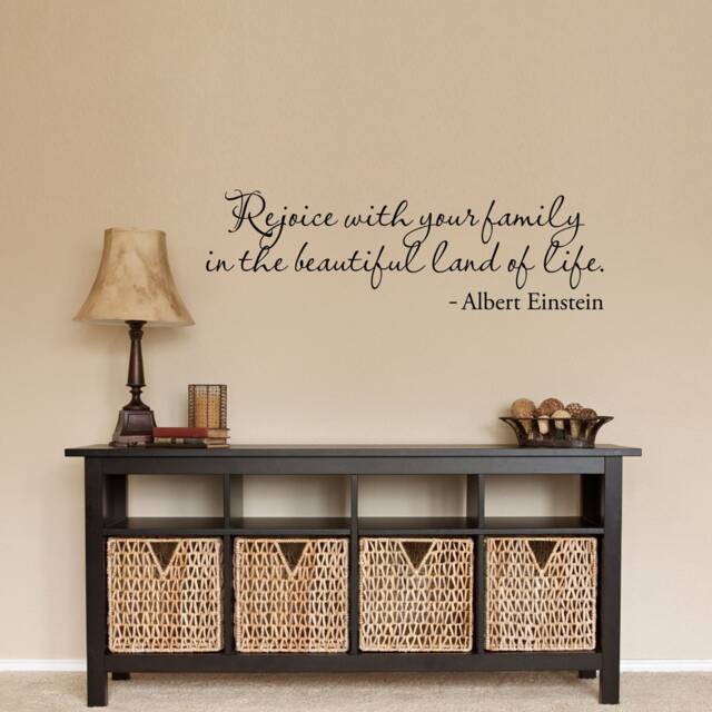 Albert Einstein Quote Vinyl Wall Decal Rejoice With Your Family - image 1