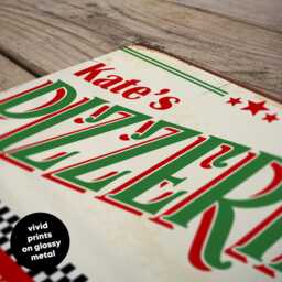 Personalised Wood Fired Pizza Sign - Custom Metal Outdoor Kitchen Decor Oven Gift in A5, A4, A3 - thumbnail 3