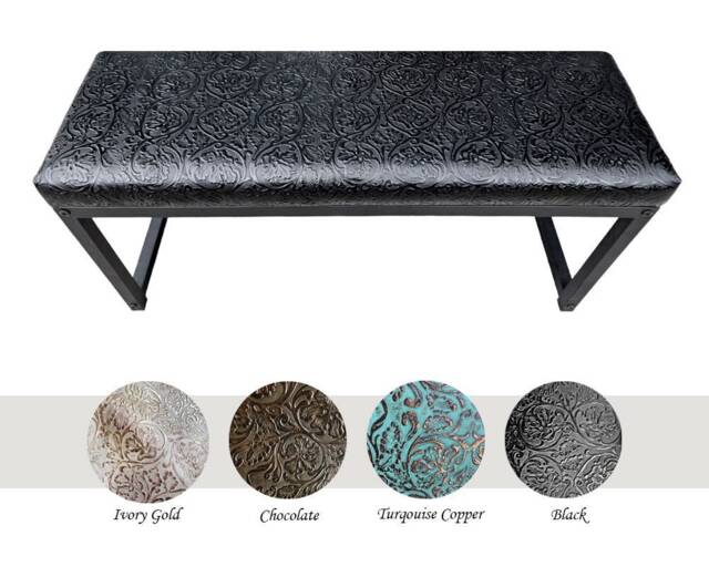Cowboy Tool Embossed Genuine Leather Bench - Genuine Tooled Available in 4 Options Fpb - image 1