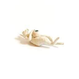 White Rabbit Figurine, Wall Decoration, Bunny Lover Gift, Eye Motif, Ceramic Rabbit, Office Decor, Rabbit Figurine - thumbnail 2