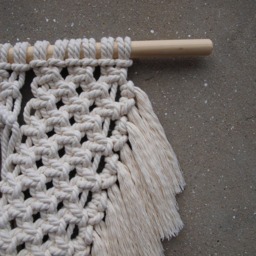 Large Macrame Wall Hanging Boho Chic Unbleached Cotton Decor - thumbnail 4
