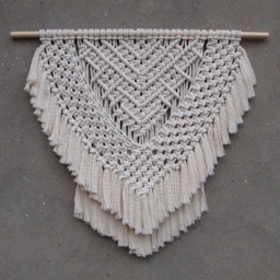Large Macrame Wall Hanging Boho Chic Unbleached Cotton Decor - thumbnail 3