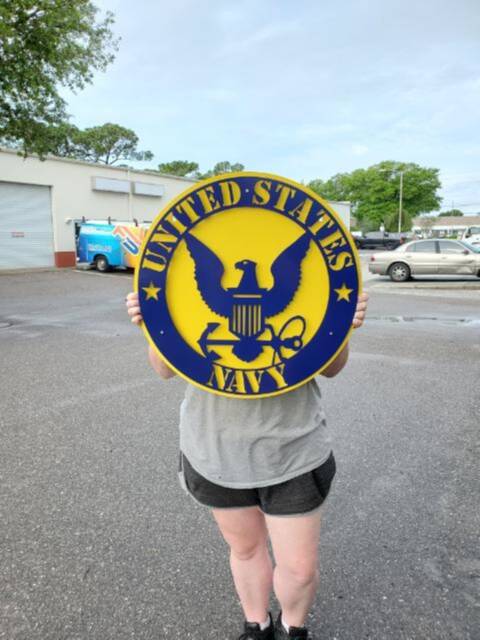 Us Navy Logo Military Metal Sign - Armed Forces Wall Hanging Wreath Custom Art - image 1