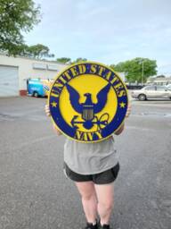 Us Navy Logo Military Metal Sign - Armed Forces Wall Hanging Wreath Custom Art - thumbnail 1