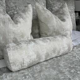 "Champagne Bed Cushion, Accent Modern Decorative Pillow Sofa Bed, Champagne Textured Fabric, Luxury Curico Bolster 16""x6" - thumbnail 4
