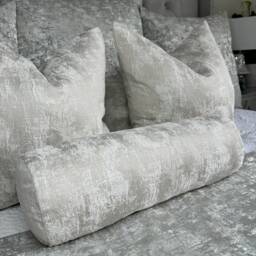"Champagne Bed Cushion, Accent Modern Decorative Pillow Sofa Bed, Champagne Textured Fabric, Luxury Curico Bolster 16""x6" - thumbnail 1