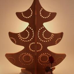 Wooden Tree, Modern Christmas Xmas Decoration - thumbnail 3