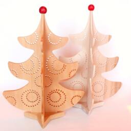 Wooden Tree, Modern Christmas Xmas Decoration - thumbnail 2