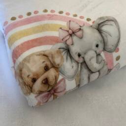 Personalised Pink Rainbow Baby Milestone Blanket, Flannel - thumbnail 2