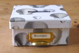 Receipt Box in Shells Designs - Office Stationery & Home Storage - Handmade England - thumbnail 1
