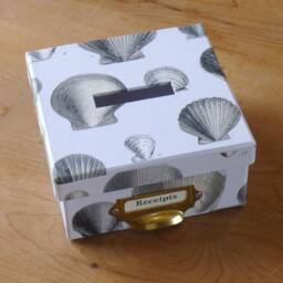 Receipt Box in Shells Designs - Office Stationery & Home Storage - Handmade England - thumbnail 3