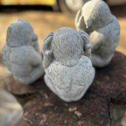 Stone/Concrete 3 Wise No Evil Chimpanzee Monkeys Garden Ornaments Statue - thumbnail 3