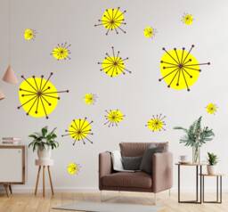 Sale Mid Century Starburst Wall Decal, Peel & Stick Wall Decals, Home Decor - thumbnail 1