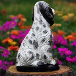 Custom Painted Spaniel Statue Personalized Dog Memorial Concrete Pet Sculpture Realistic Garden Figurine Tribute Beloved Dog Gift - thumbnail 2