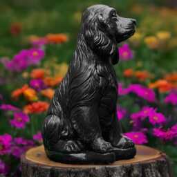 Custom Painted Spaniel Statue Personalized Dog Memorial Concrete Pet Sculpture Realistic Garden Figurine Tribute Beloved Dog Gift - thumbnail 4