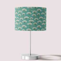 Green White Cow Parsley Print Velvet Lampshade 25cm 30cm 35cm 40cm 45cm - Drum Lamp Shade Handmade Home Decor Ceiling Floral - thumbnail 3