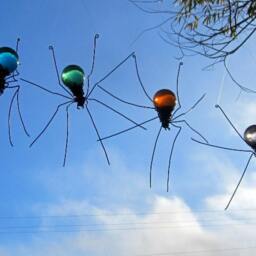 Twin Red Sun Catcher Window Spiders Hanging Art, Made To Order - thumbnail 4
