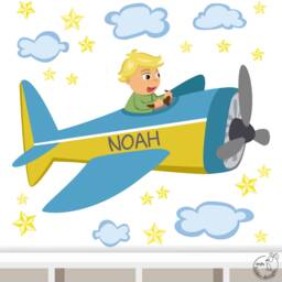 "Wall Sticker ""Airplane Boy" - thumbnail 1