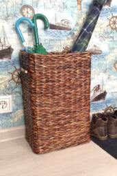 Umbrella Stand Wicker Basket, Hallway Large Tall Storage Bin, Deep Entryway Organizer, Closet Storage Basket