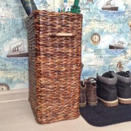 Umbrella Stand Wicker Basket, Hallway Large Tall Storage Bin, Deep Entryway Organizer, Closet Storage Basket - thumbnail 3