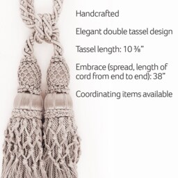"D??copro Curtain & Drapery Double Tassel Tieback, Length 10"" - 25cm, Spread 38" - thumbnail 4