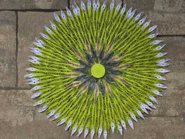 Huge Flower Wall Hanging Round Decoration Chartreuse Home Decor Living Room Bedroom Bathroom - image 1