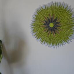Huge Flower Wall Hanging Round Decoration Chartreuse Home Decor Living Room Bedroom Bathroom - thumbnail 2