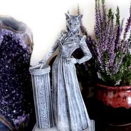 Lady Bast Statue, Cat Goddess, Hand Painted Resin Sculpture - Mythical Creature Figurine Victorian Goddess Figurine. Fantasy Art Decor - thumbnail 4