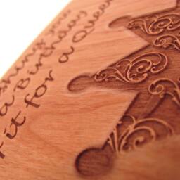 Real Wood Birthday Card - Fit For A Queen Laser Engraved Cut - thumbnail 3