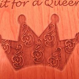 Real Wood Birthday Card - Fit For A Queen Laser Engraved Cut - thumbnail 2