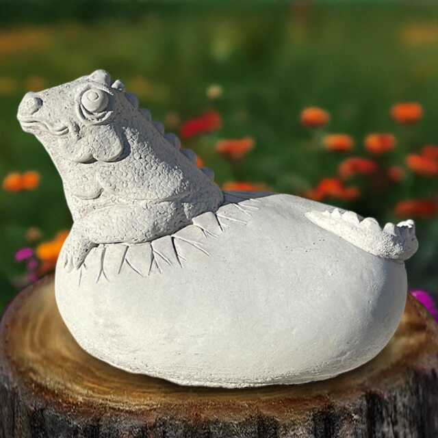 Concrete Lizard Statue Cement Reptile Figurine Stone Sculpture Outdoor Animal Front Door Ornament Garden & Home Decor - image 1