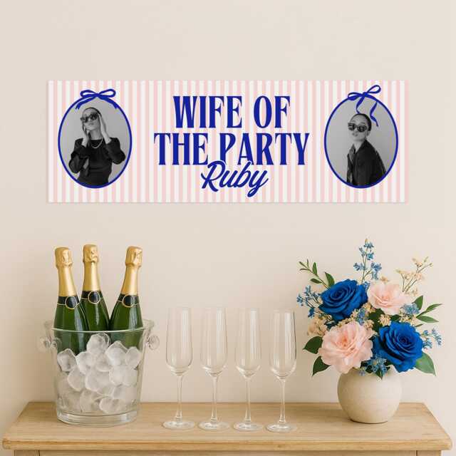 Personalised Hen Party Banner - Wife Of The Custom Photo Name Bridal Shower Decor Do Sign - image 1