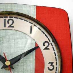 Retro Orange Wall Clock - 19cm New Handmade Formica Style Mid Century Vintage French Gift Off The Clocks - thumbnail 3