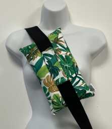 xl Green Leaves Seatbelt Pillow Mastectomy/Chest Surgery Heart Hysterectomy Cushion Period Cramps C-Section Cancer Gift - thumbnail 1