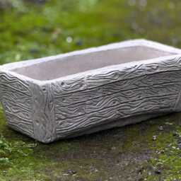 Rectangular Concrete Planter Box Stone Wood Grain Design Durable Outdoor Cement Flower Pot Modern Garden Plant Container Lawn Ornament Gift - thumbnail 4