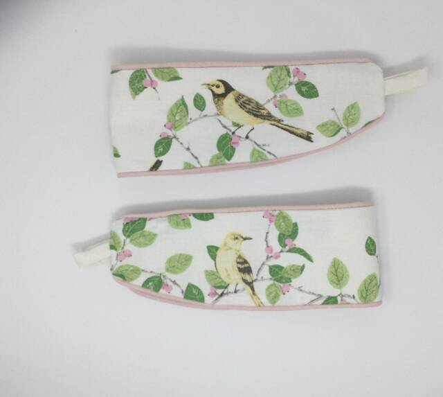 Pair Of Handmade Laura Ashley Aviary Garden Apple Birds Curtain Tie Backs Piped With Bacall Blush Pink - image 1